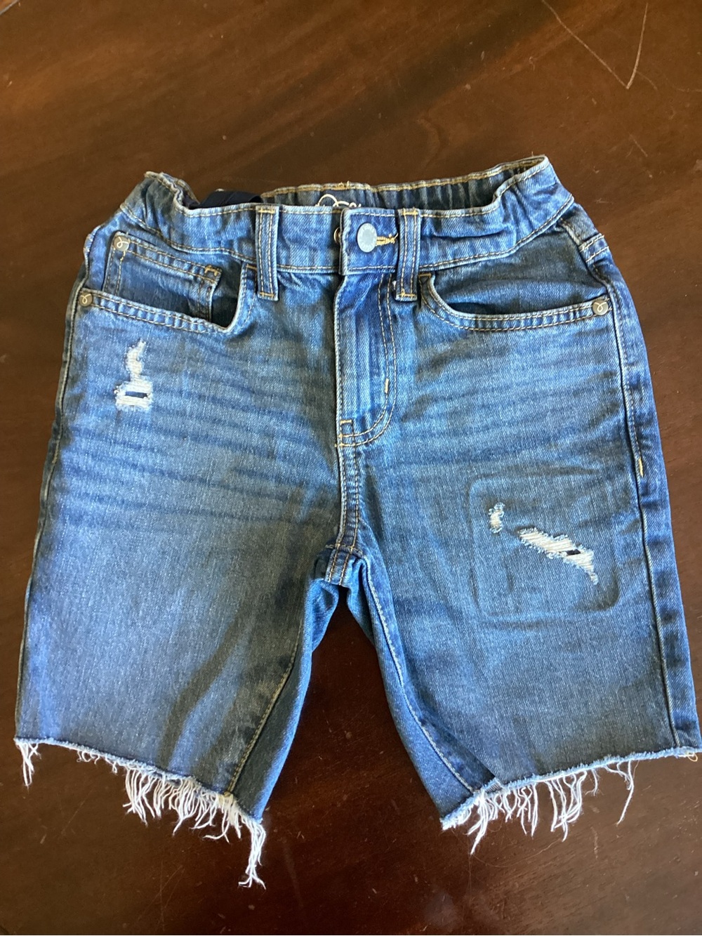 Distressed Denim Bermuda Shorts - Blue Kids